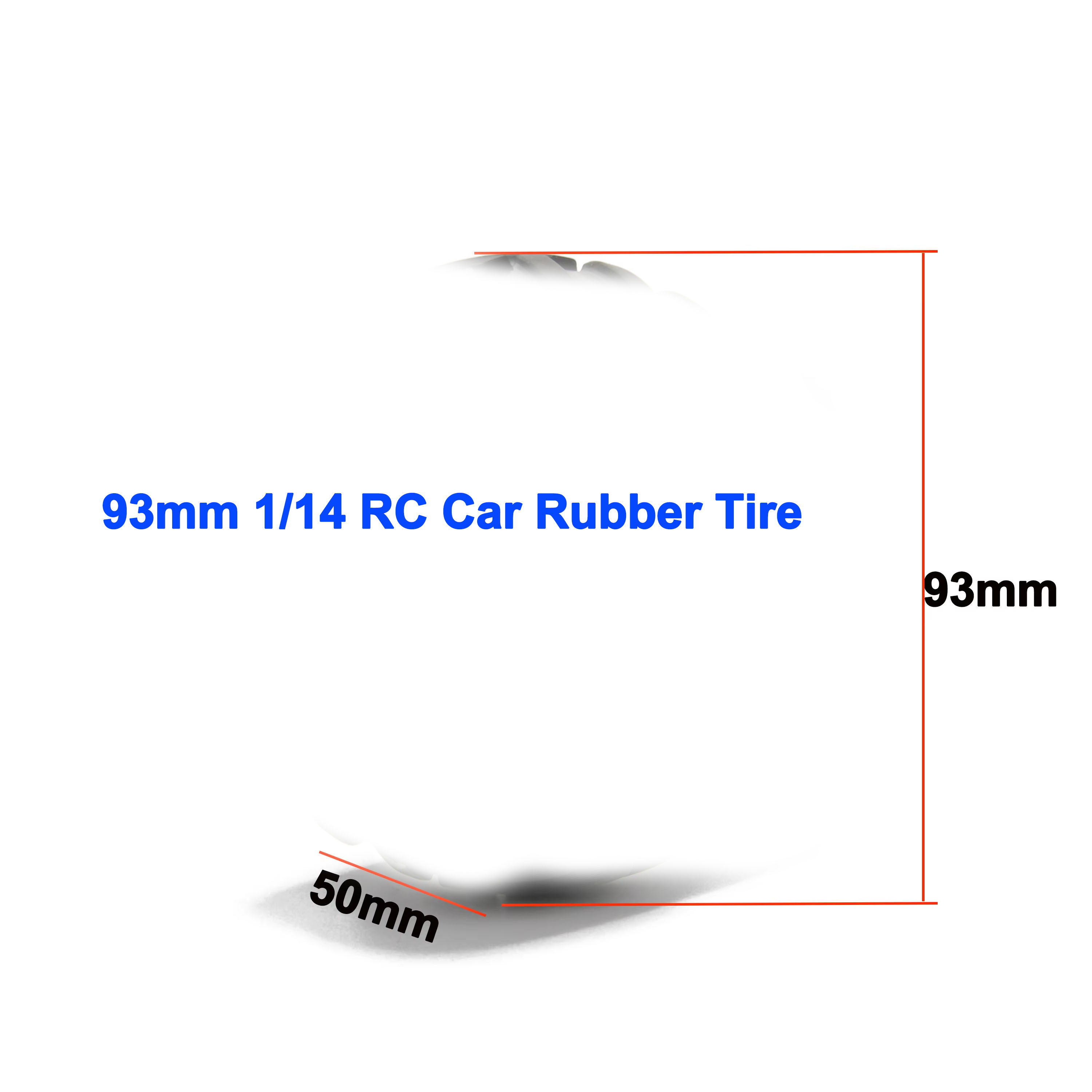 Hot Wheels Car Monster Trucks - 93mm 1/14 RC Car Rubber Tire