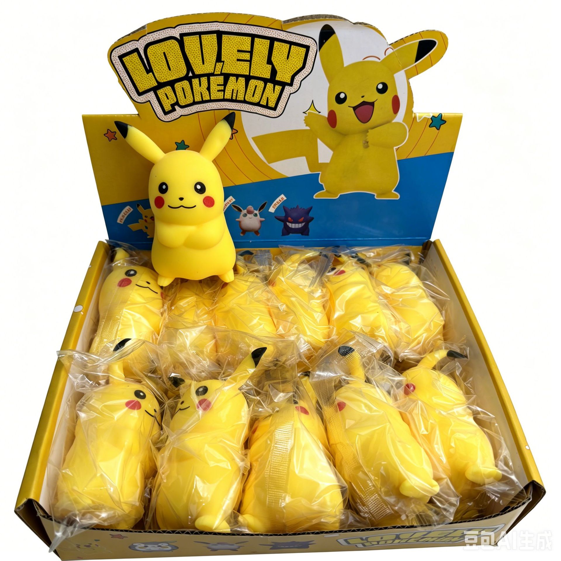 Vinyl Figure Blank - 12pcs/Full Case TPR Flour-Filled Pikachu Squishy