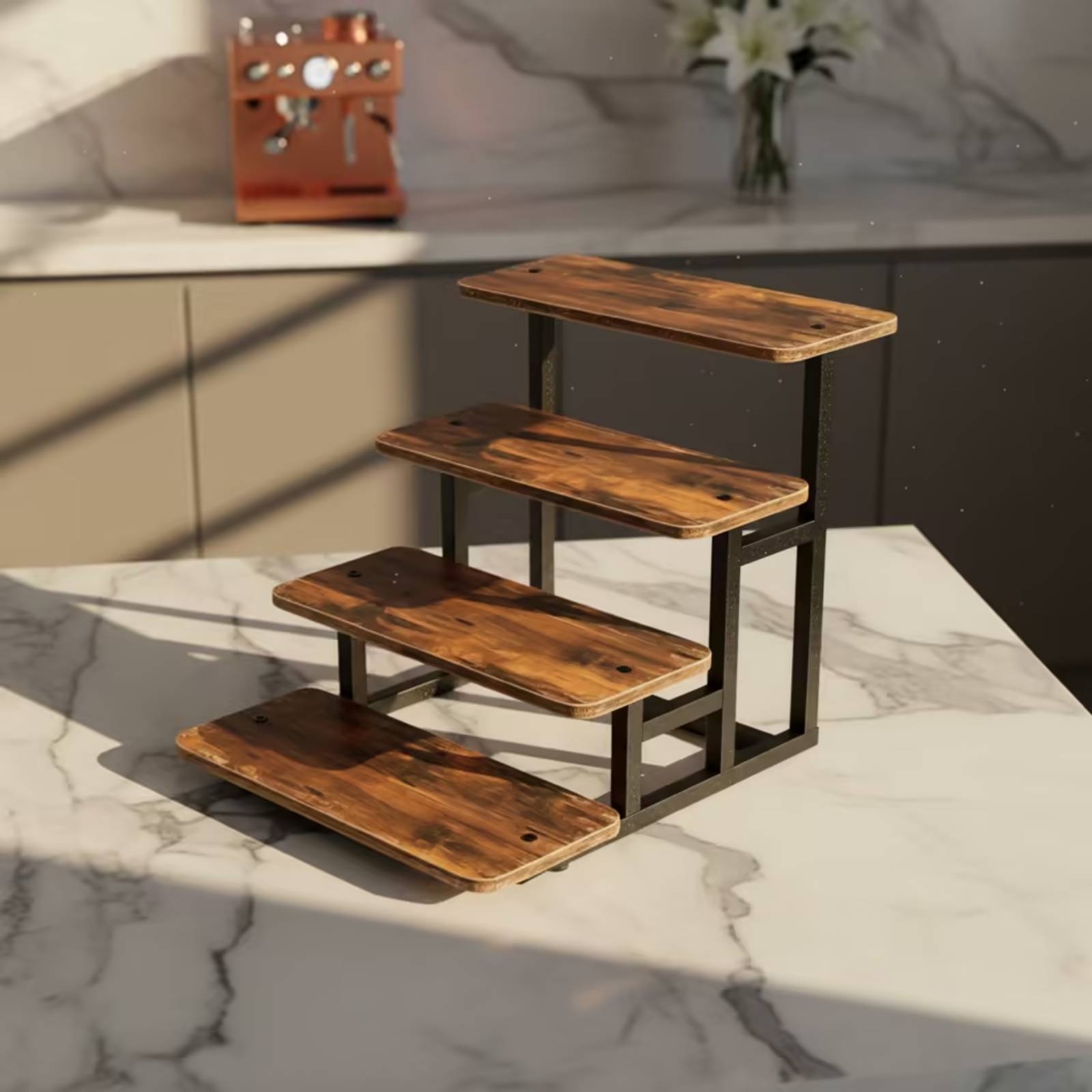 4-Tier Display Stand Tabletop  - Display Risers Set ulasan dan harga