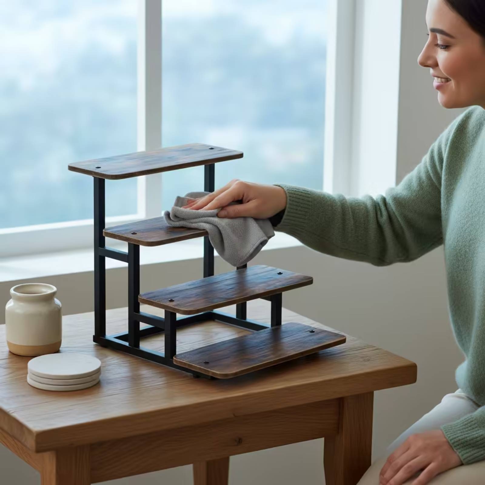 4-Tier Display Stand Tabletop  - Display Risers Set ulasan dan harga