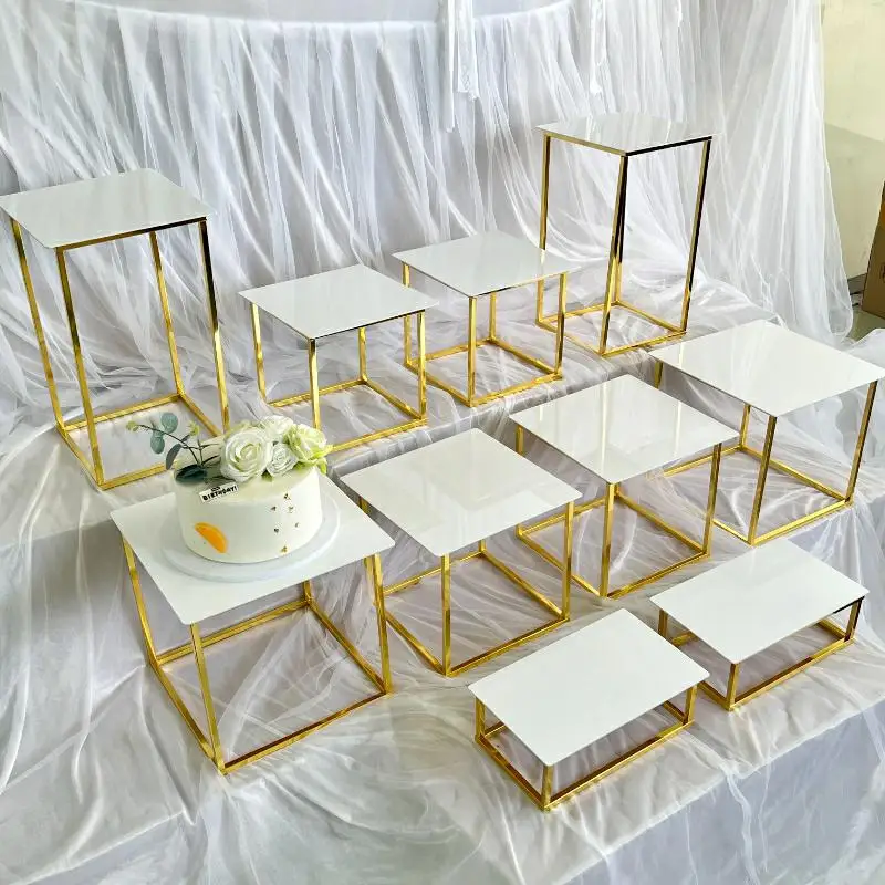 12-20 PCS Luxury Gold Frame Wh - Display Risers Set ulasan dan harga