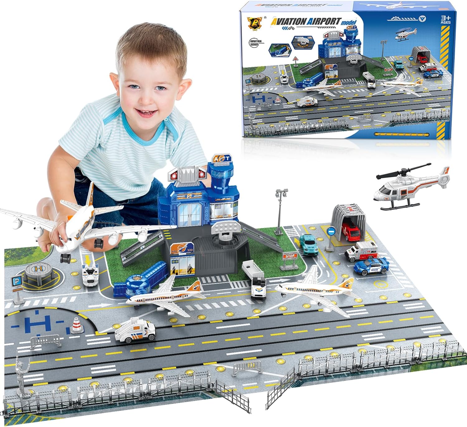 Children's Airport Scene Toy S - Model Airplane Plastic ulasan dan harga