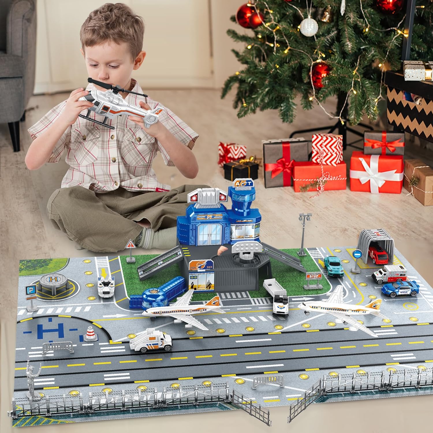 Children's Airport Scene Toy S - Model Airplane Plastic ulasan dan harga
