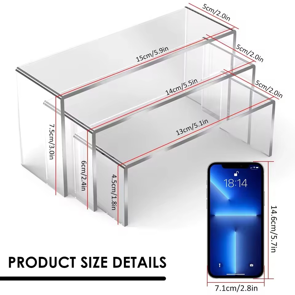 3/6/9/12Pc Clear Acrylic Displ - Display Risers Set ulasan dan harga