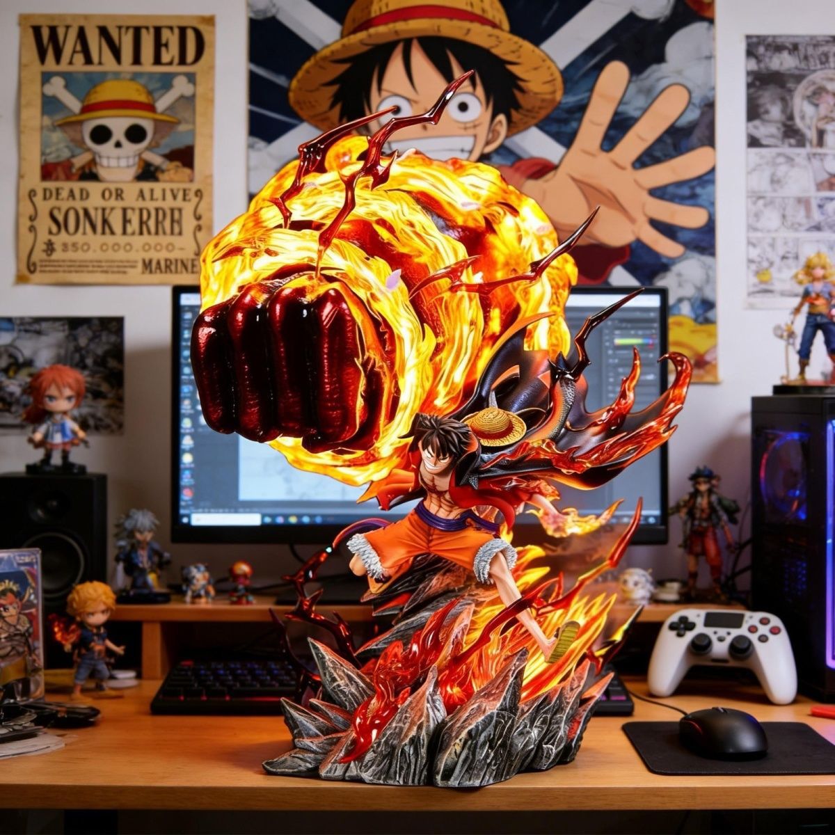 LZ Karmic Fire Luffy 35CM Ligh - Vinyl Figure Blank ulasan dan harga