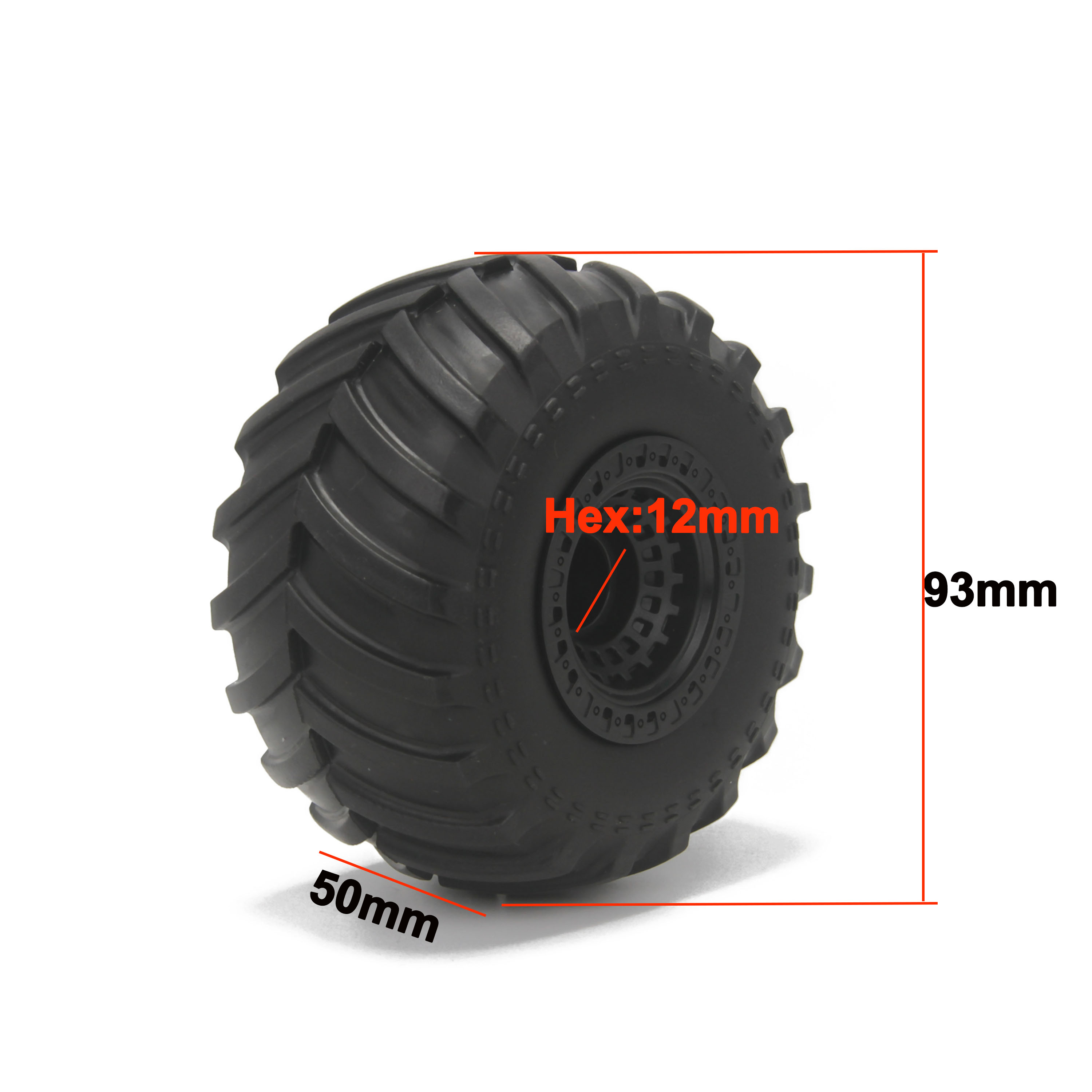 93mm 1/14 RC Car Rubber Tire W - Hot Wheels Car Monster Trucks ulasan dan harga