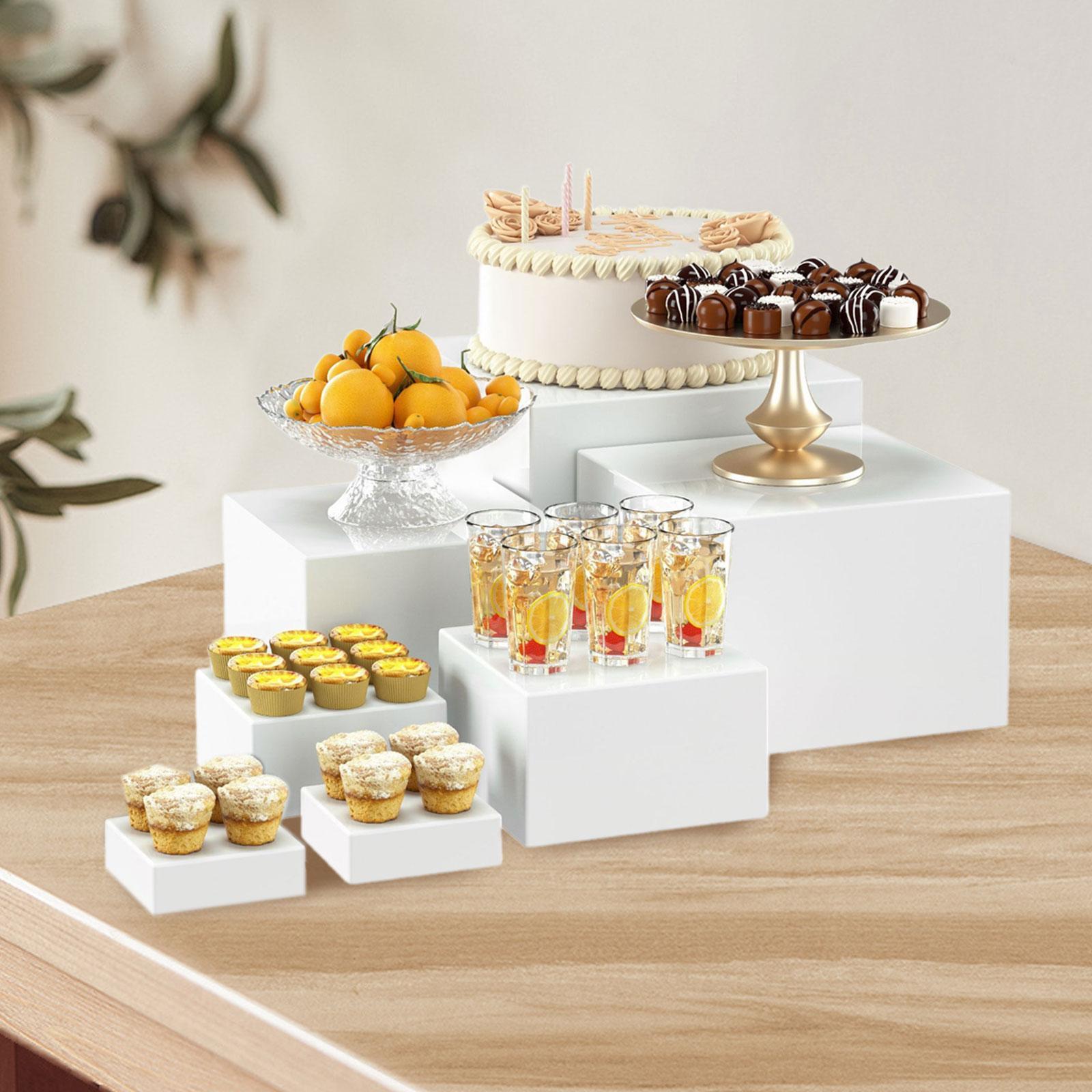 TQH 7Pcs Buffet Riser Dessert  - Display Risers Set ulasan dan harga
